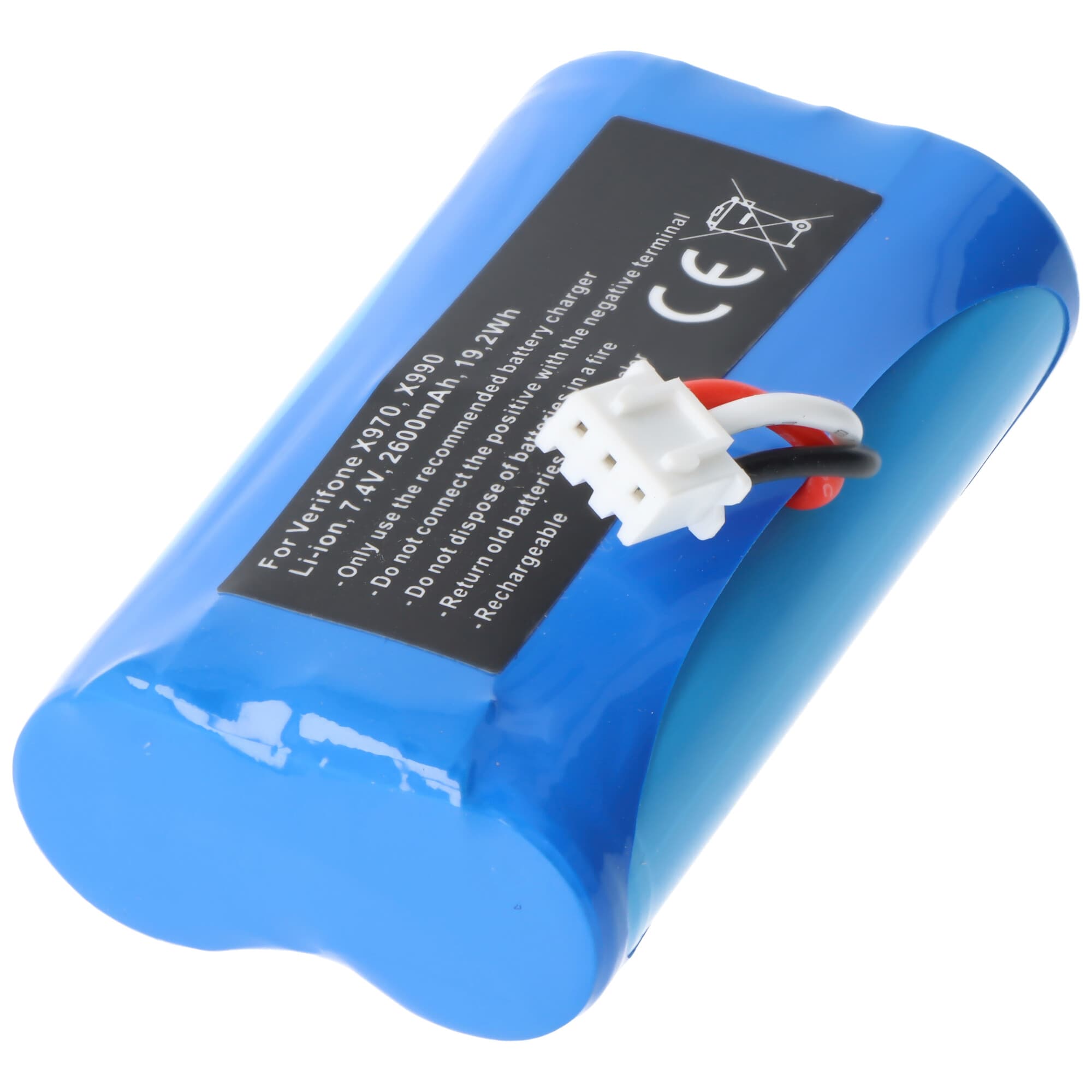 Batterie adaptée pour Verifone X970, X990, Verifone SX18650-2S1P, Li-Ion, 7,4 V 2600 mAh