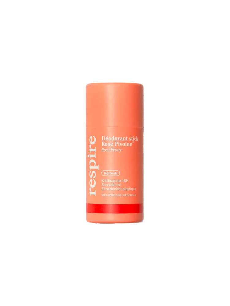 Respire Déodorant Rose Pivoine Stick Solide Efficacité 48H Carton Bio 50 g