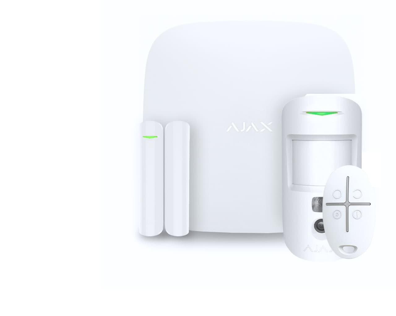 Kit d'alarme AJAX HUB2+ (GSM + Ethernet + Wi-Fi) blanc, avec fonction levée de doute